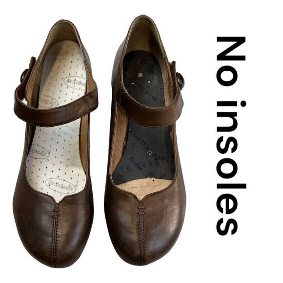 Taos Women's Slip-On Samba Leather Mary Jane Heeled Shoes Light Brown Size 9 - Picture 3 of 10